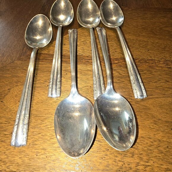 Alvin Chapel Bells Sterling Silver Teaspoons Set Of 6 - 1939 6" Long HS109 - Picture 2 of 6